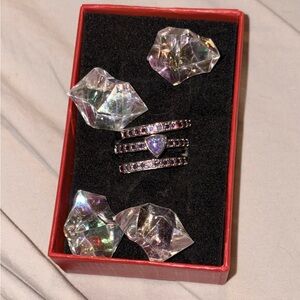 BOMB PARTY “Stuck in my Daydream” Amethyst Fire Opal Ring Size 9